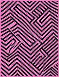 Pink and Black Geometric Maze Rug