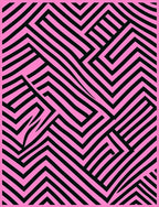 Pink and Black Geometric Maze Rug