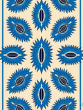 Bold Blue Sunburst Geometric Design Rug