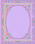 Lavender Floral Scroll Decorative Pattern Rug