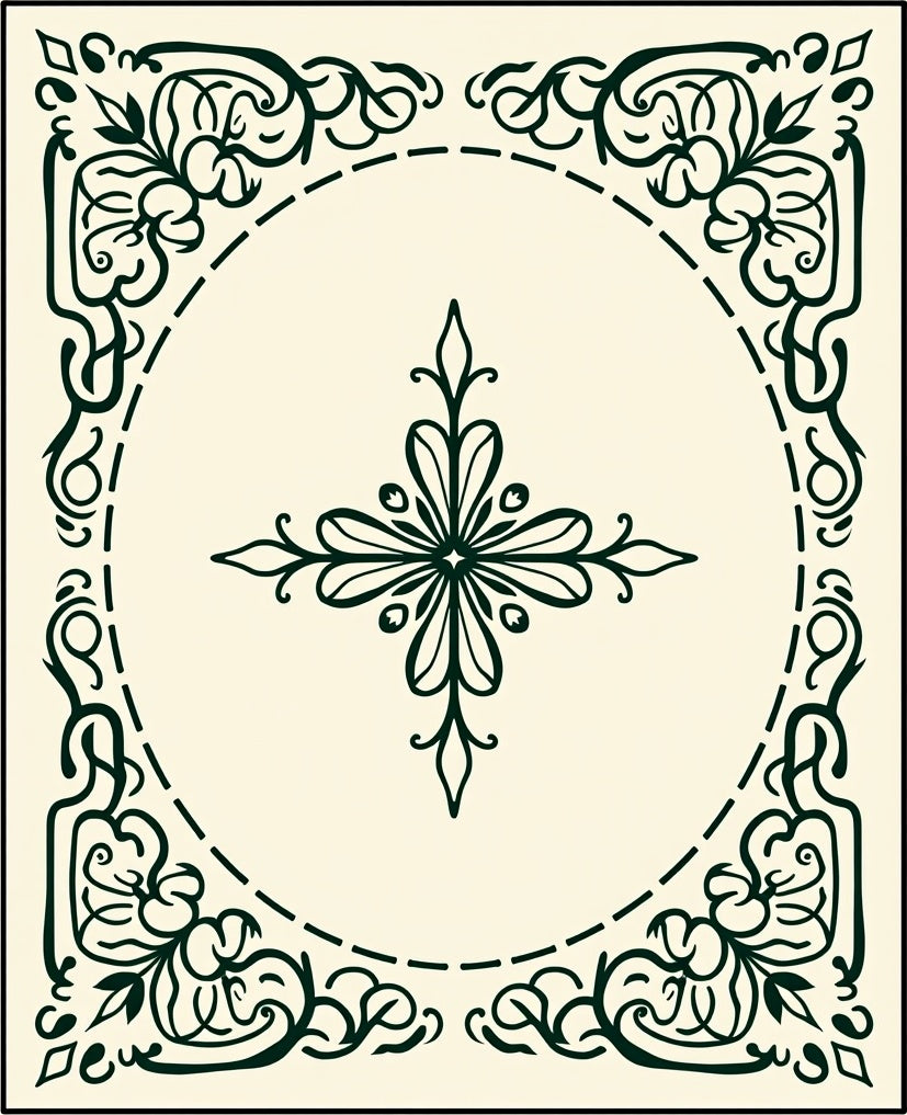 Ornate Floral Border Design Rug