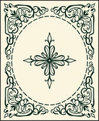 Ornate Floral Border Design Rug