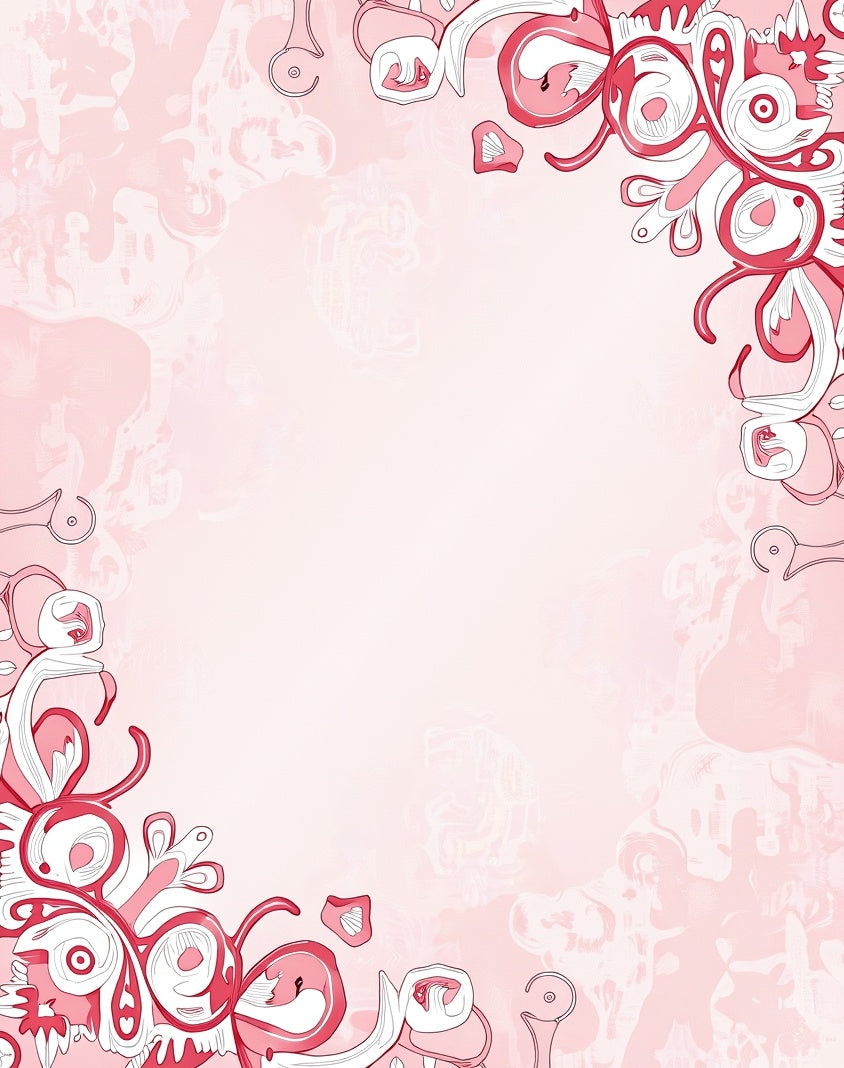 Whimsical Pink Abstract Swirls Rug
