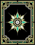 Geometric Floral Art Deco Style Rug