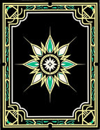 Geometric Floral Art Deco Style Rug