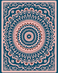 Mandala Inspired Teal And Pink Rug