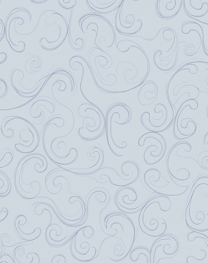 Delicate Blue Swirl Pattern Rug