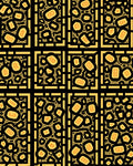 Abstract Geometric Pattern Yellow Black Rug