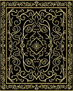 Black And Gold Filigree Pattern Rug