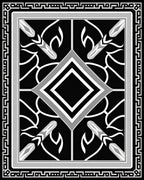 Monochrome Art Deco Diamond Motif Rug