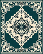 Ornate Floral Medallion Tapestry Design Rug
