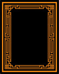 Bold Orange Geometric Border Rug