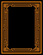 Bold Orange Geometric Border Rug