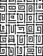 Bold Black Geometric Maze Design Rug