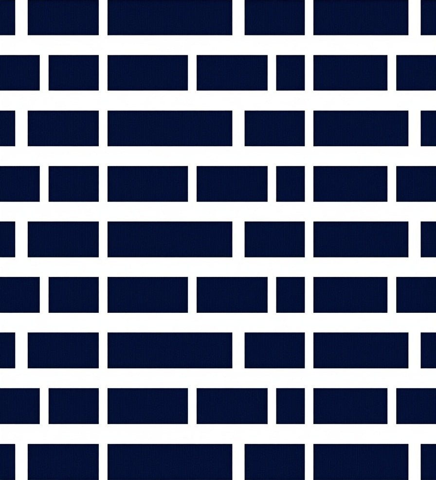 Navy Brick Pattern Modern Rug
