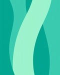 Teal Wave Pattern Design Rug