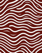 Deep Red White Abstract Waves Rug