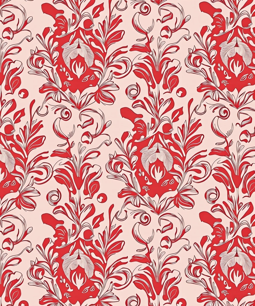 Scarlet Floral Rhapsody Pattern Rug