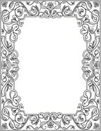 Victorian Floral Swirl Frame Design Rug