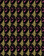 Golden Ferns With Pink Splatters Rug