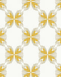 Gold Blossom Repeat Pattern Tile Rug