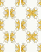 Gold Blossom Repeat Pattern Tile Rug