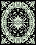 Ornate Floral Mandala Print Rug