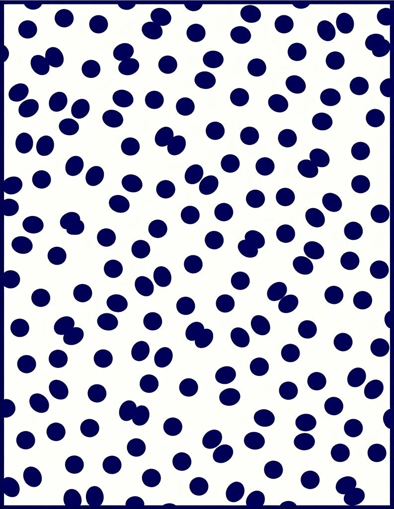 Navy Blue Scattered Polka Dot Pattern Rug