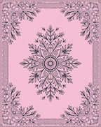 Elegant Rose Black Floral Medallion Rug