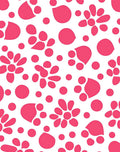 Bright Pink Floral Dot Pattern Rug