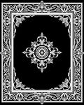 Ornate Floral Square Frame Design Rug