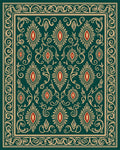 Emerald Jewel Floral Pattern Rug