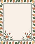 Floral Border Botanical Nature Print Rug