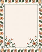 Floral Border Botanical Nature Print Rug