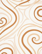 Abstract Swirl Warm Tones Pattern Rug