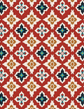 Red Geometric Floral Motif Rug