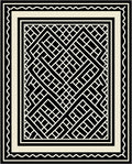 Black White Geometric Interlocking Pattern Rug
