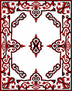 Classic Red Black Paisley Pattern Rug
