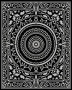 Intricate Floral Mandala Art Rug