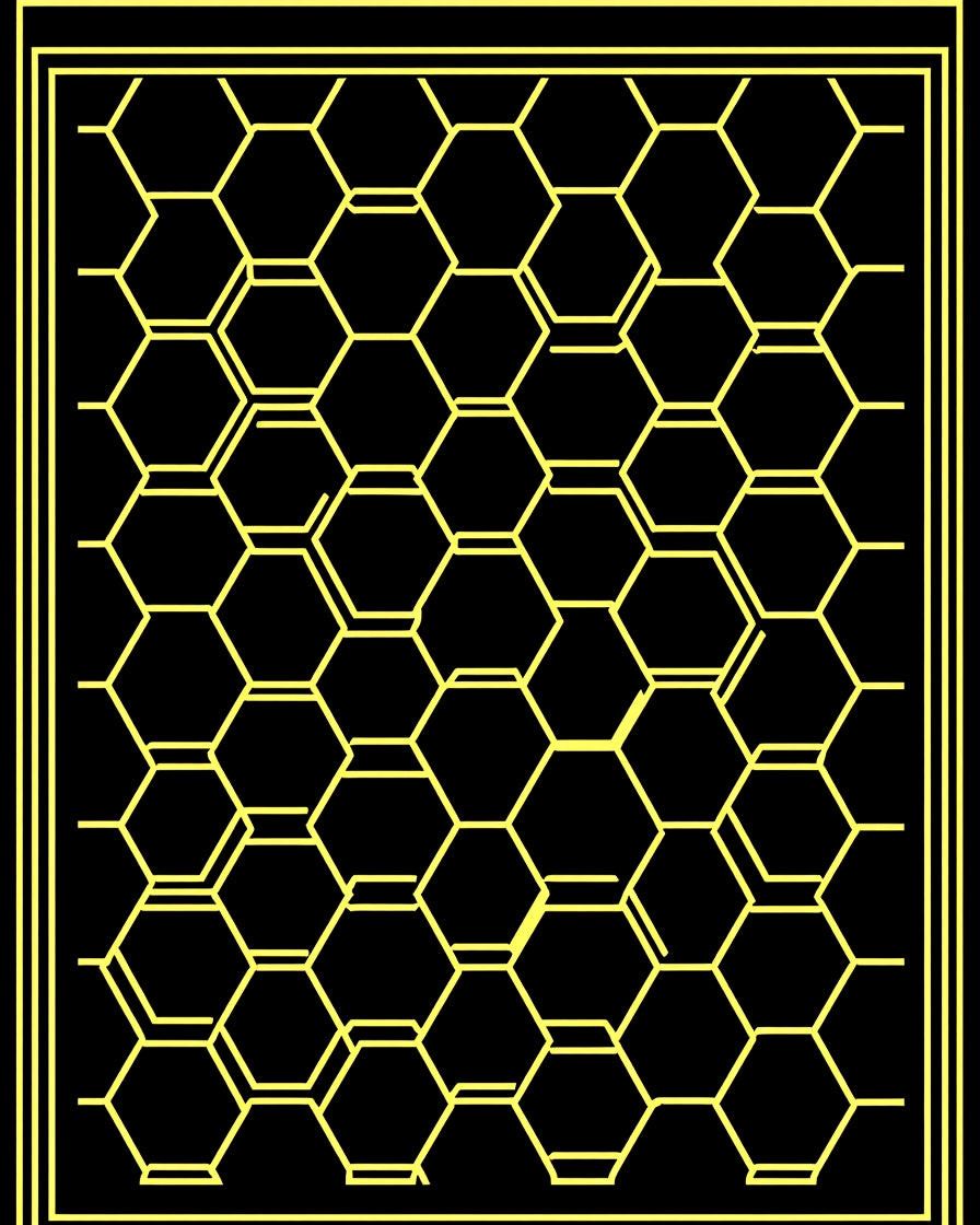 Modern Yellow Hexagon Geometric Pattern Rug
