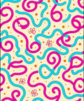 Playful Wavy Line Dot Pattern Rug