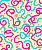 Playful Wavy Line Dot Pattern Rug