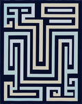 Geometric Maze Patterned Rug