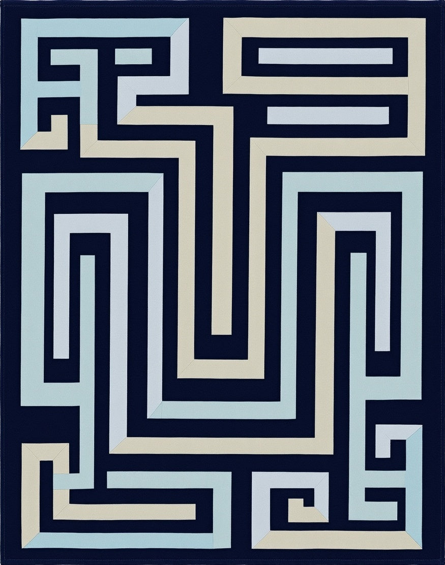 Geometric Maze Patterned Rug