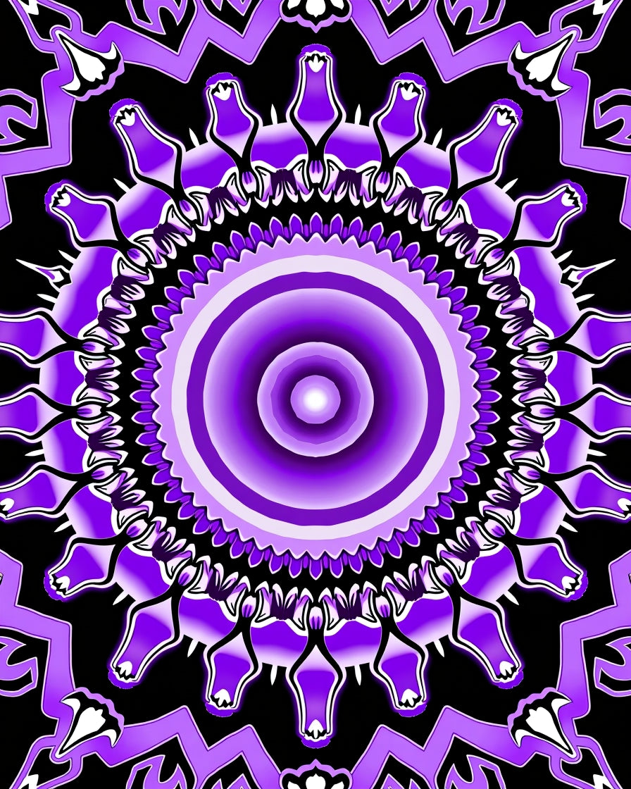 Abstract Violet Mandala Pattern Rug