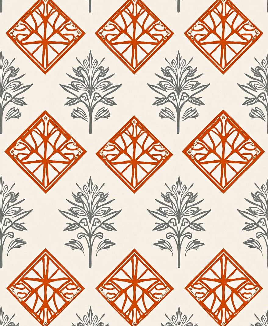Abstract Tree Diamond Pattern Rug