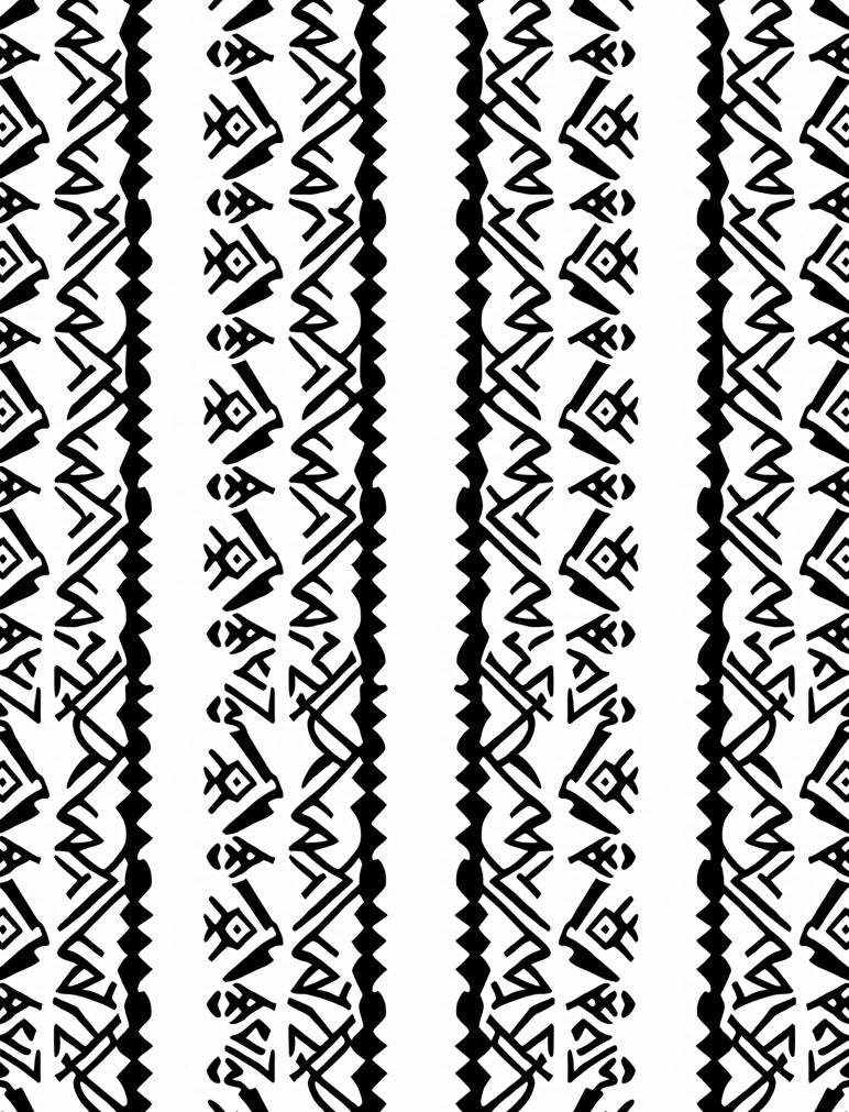 Tribal Stripes Geometric Pattern Design Rug