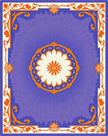 Ornate Floral Sunburst Purple Rug