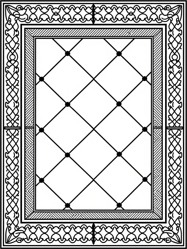 Intricate Lattice With Ornate Borders Rug