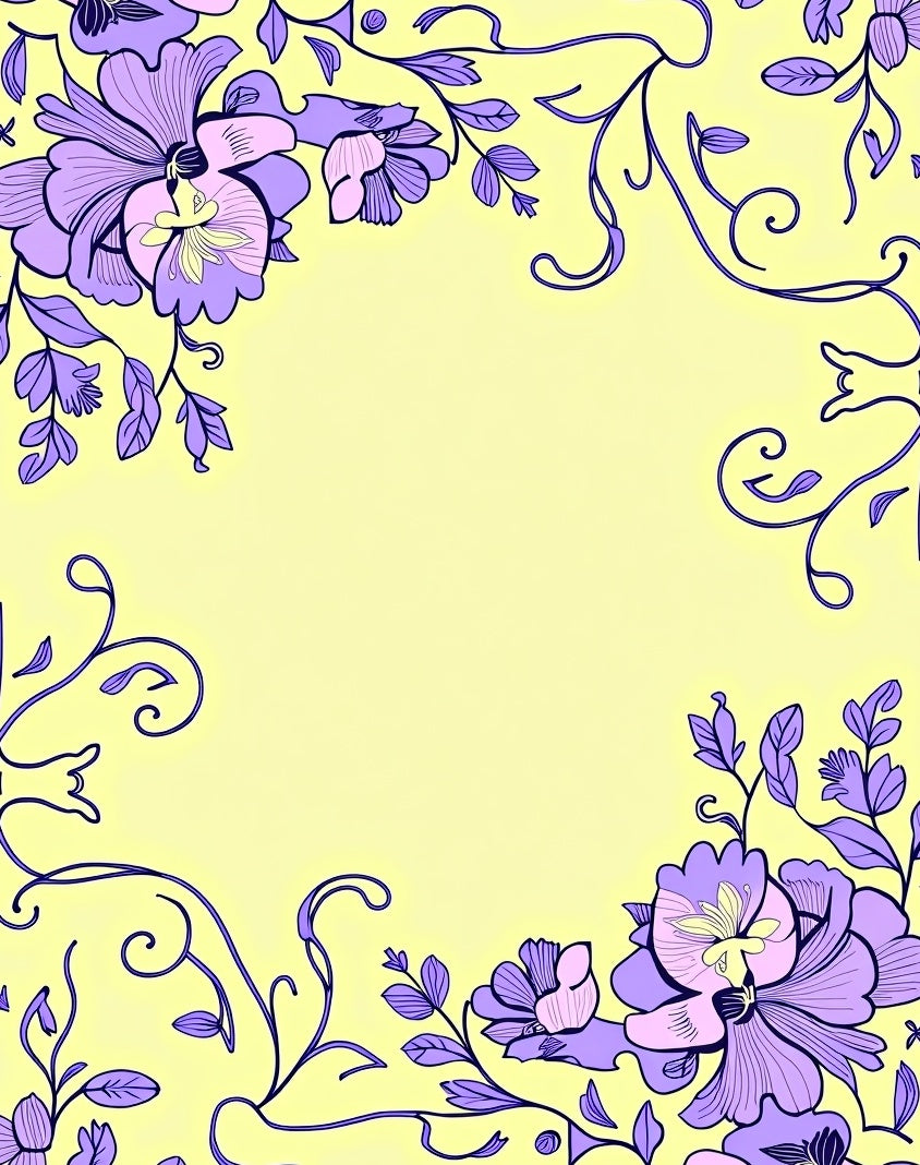 Art Nouveau Floral Vine Pattern Rug